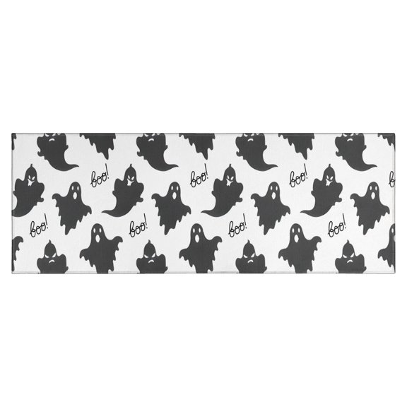Halloween Ghost Silhouette Pattern Kitchen Rug Mat,Kitchen Runner Rugs Non Skid Washable,Decorative Kitchen Floor Mats for Kitchen,Sink,Laundry,17"X47"