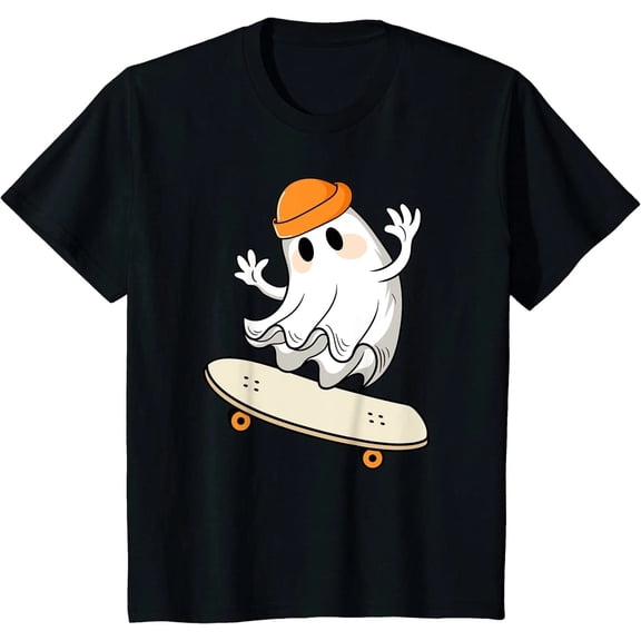 Halloween Ghost Skateboard Halloween Skateboarding Unisex T-shirt