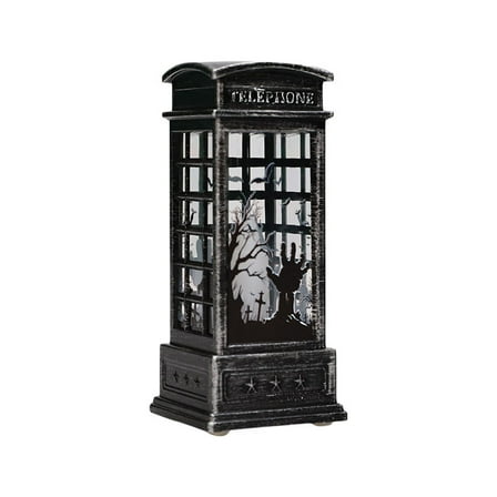 Halloween Ghost Snow Globe Lantern - Battery & Plug-in Operated with Glitter Waterfall Effect for Indoor/Outdoor Spooky Party Decor