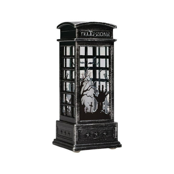 Halloween Ghost Snow Globe Lantern - Battery & Plug-in Operated with Glitter Waterfall Effect for Indoor/Outdoor Spooky Party Decor