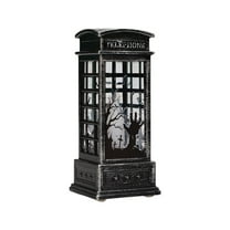 Halloween Ghost Snow Globe Lantern - Battery & Plug-in Operated with Glitter Waterfall Effect for Indoor/Outdoor Spooky Party Decor