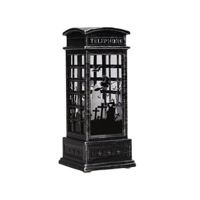 Halloween Ghost Snow Globe Lantern - Battery & Plug-in Operated with Glitter Waterfall Effect for Indoor/Outdoor Spooky Party Decor