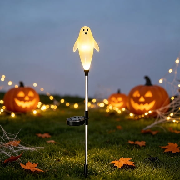 Halloween Ghost Solar Light with Stakes Outdoor Decorative Yard Sign