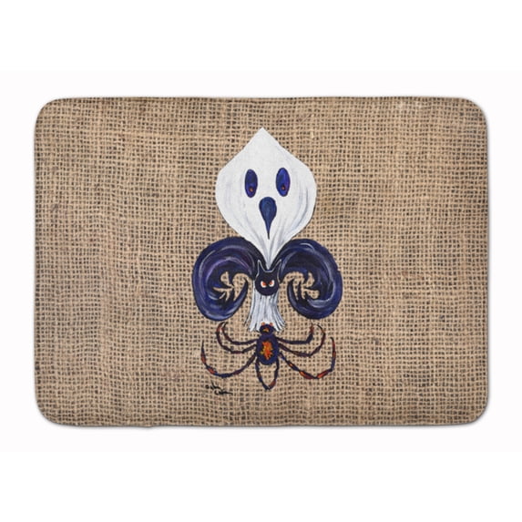 Halloween Ghost Spider Bat Fleur de lis Machine Washable Memory Foam Mat