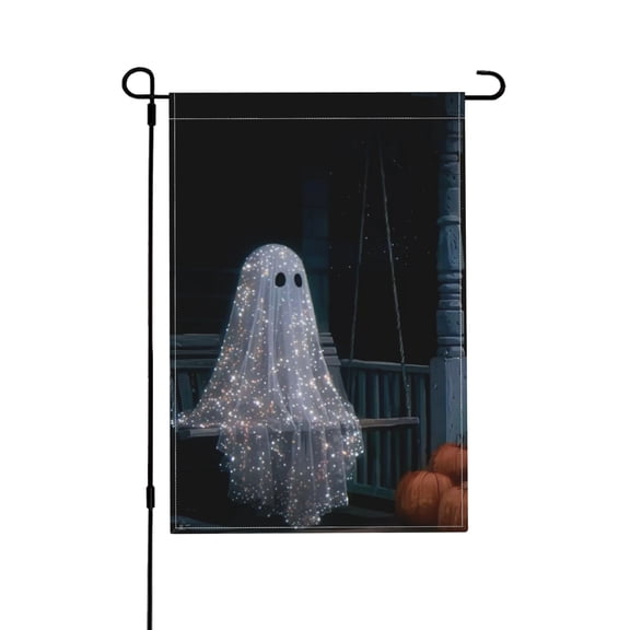 Halloween Ghost Spooky Double Sided Garden Flag Outdoor Waterproof Yard Decor Banner 18x12 Inch
