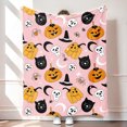 Halloween Ghost Spooky Throw Blankets Cute Pumpkin Lightweight Cozy