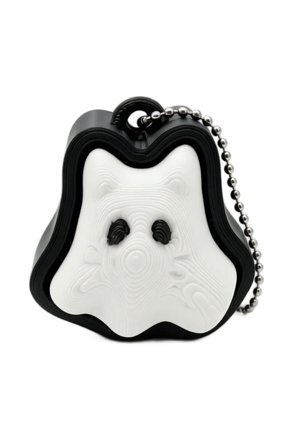 Halloween Ghost Squeeze Toys 3D Printed Press Button Small Ghost Accessory Spooky Halloween Party Decoration Cute Pocket Ghost Charm Keychain Mini Halloween Sensory Toys Black and