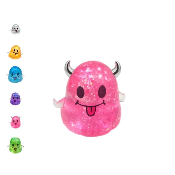 Halloween Ghost Squishy Stress Ball, Glitter Filled Cute Ghost Squeeze Fidget Toy, Slow Rising Sensory Toy for Kids, Halloween Party Favors, Treat Bag Fillers & Desk Decor