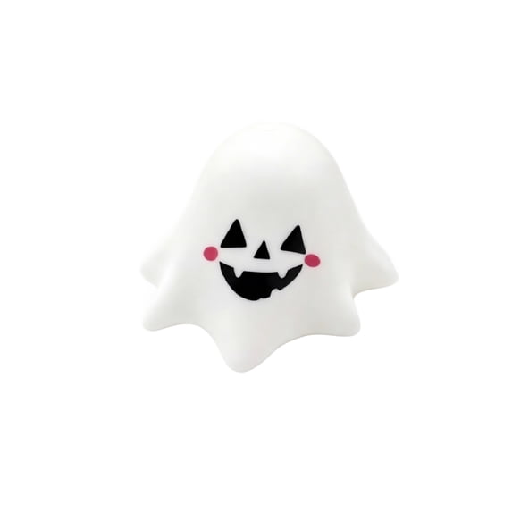 Halloween Ghost Squishy Toy with Cute Pumpkin Face Design, Single Piece, White, for Halloween Party Favors, Relaxation Toy