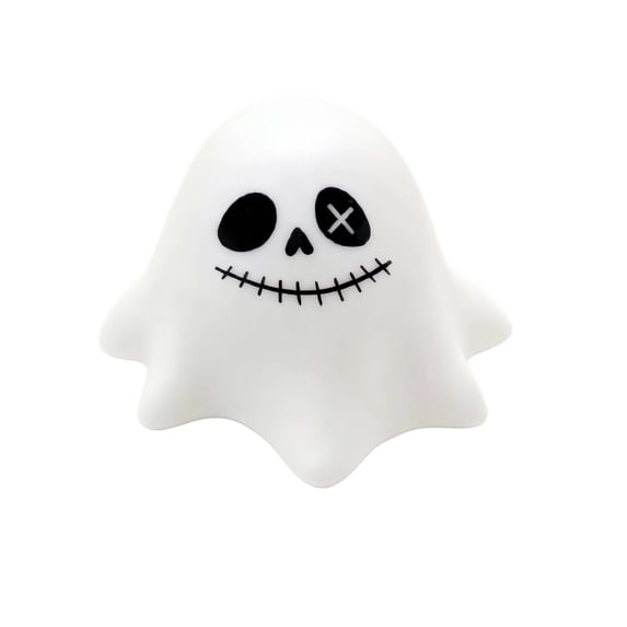 Halloween Ghost Squishy Toy with Stitched Smile Design, Single Piece, White, for Halloween Party Favors, Toy and Decoration