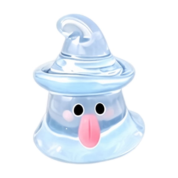 Halloween Ghost Squishy Toy with Translucent Blue Witch Hat, 1-Pack, Light Blue, for Kids, Toy