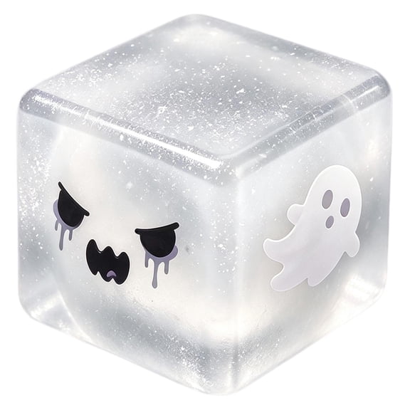 Halloween Ghost Stress Relief Squishies - Slow Rising Squeeze Cube Sensory Fidget for Anxiety Relief Durable Soft TPR Material Desk Accessory Party Favor Gift for Adults and Teens Silver