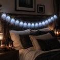 thumbnail image 1 of Halloween Ghost String Lights, 19.7ft 40-LED Battery Operated Decorative Lights for Party Decor, Cool White Holiday Lighting, 1Pack, 1 of 3