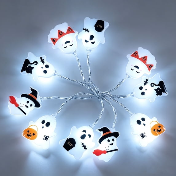 Halloween Ghost String Lights USB Powered 9.8 ft, Fairy Lights for Indoor Outdoor Hanging Home Garden Porch Wall Display Party Decor