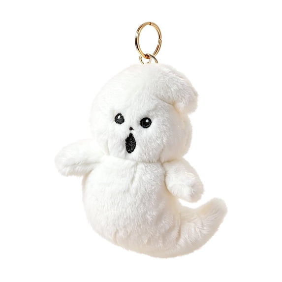 Halloween Ghost Stuffed Animal, 5.9 Inch Spirit Plush Keychain for Bags, Party Decor, Halloween Basket Stuffers and Halloween Gifts (White)