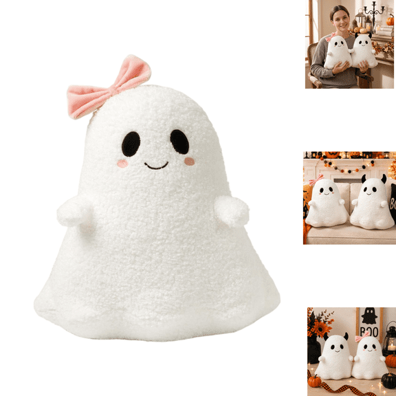 Halloween Ghost Stuffed Animal, Bedtime Soft Plush Toy Spooky Cute Ghost Plushies, Cute Weighted Stuffed Animals, Kawaii Ghost Plush Doll Birthday Gifts for Teens B