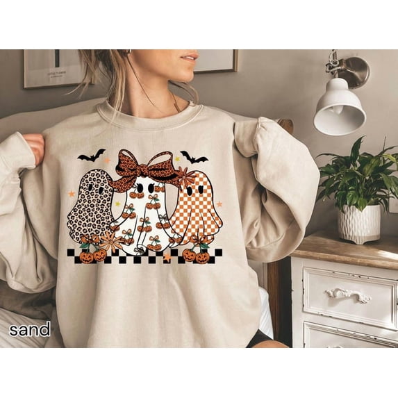 Halloween Ghost Sweatshirt, Retro Spooky Season Sweatshirt, Halloween Gifts
