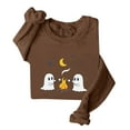 thumbnail image 1 of Halloween Ghost Sweatshirts for Women Long Sleeve Crewneck Loose Fit Cute Spooky Printing Pumpkin Top Soft Sweater Costumes, 1 of 3