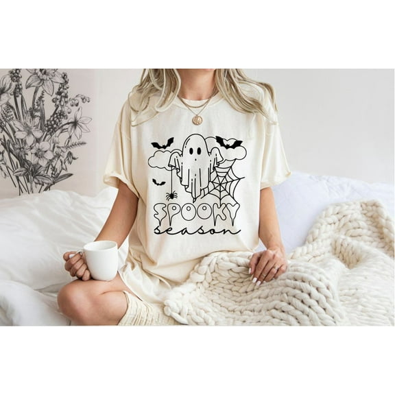 Halloween Ghost T-Shirt, Cute Ghost Shirt, Womens Halloween Shirt, Cute Fall Shirt, Spooky Season Shirt, Gift For Halloween TH050635