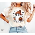 thumbnail image 1 of Halloween Ghost T-shirt, Cute Ghost T-shirt, Womens Halloween T-shirt, Cute Fall T-shirt, Spooky Season T-shirt, Gift For Halloween., 1 of 5