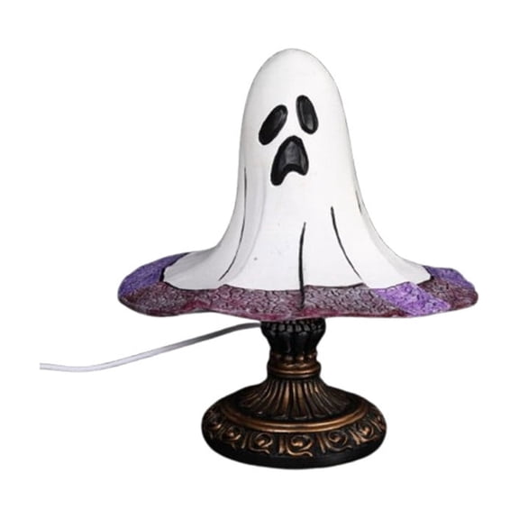 Halloween Ghost Table Lamp Vintage Spooky Ghost Night Light with Base Gothic Halloween Decor Lamp for Home Mantel Tabletop
