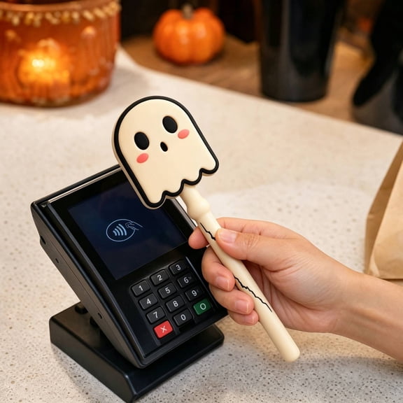 Halloween Ghost Tap Wand, 3D Printed Credit Card Payment Wand, Contactless Payment Wand, Ghost Magic Tap to Pay Stick, Holiday Decor, 1 Pack