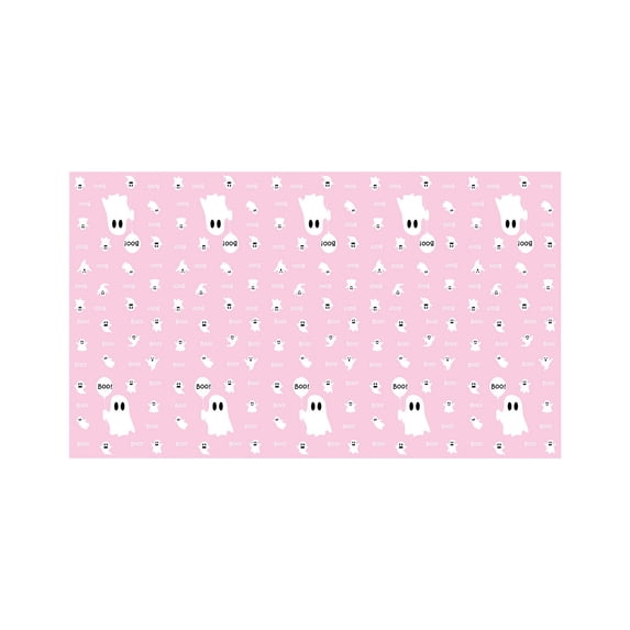 Halloween Ghost-Themed Party Tablecloth And Black And P-ink Festive Gathering Tablecloth