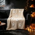 thumbnail image 1 of Halloween Ghost Throw Blanket 28 x 39in Cream White Tufted Ghost Pattern Soft Flannel Throw Cozy Lap Blanket Sofa Chair Decor Holiday Gift, 1 of 6