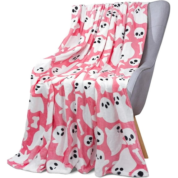 Halloween Ghost Throw Blanket 50x60 Inch Spooky Ghosts Blankets Soft Lightweight Blanket for Halloween Home Decor Gifts