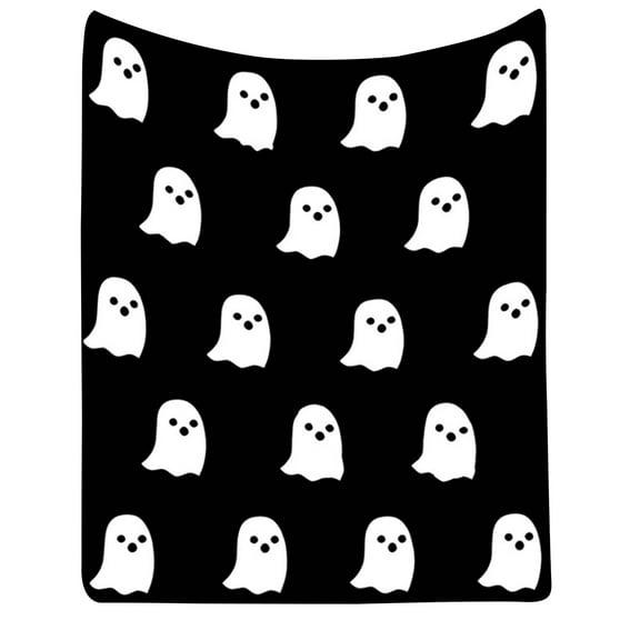 Halloween Ghost Throw Blanket Cute Ghost Blanket for Picnic Camping Travel Lightweight Fuzzy Cozy Throw Blankets for Living Room Sofa Couch