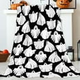 thumbnail image 1 of Halloween Ghost Throw Blanket Funny Boo Spooky Black and White Halloween Theme Throw Blanket Cozy Soft Lightweight Flannel Plush Blankets for Bed Couch Living Room Sofa Chair,60x80 Inch, 1 of 6