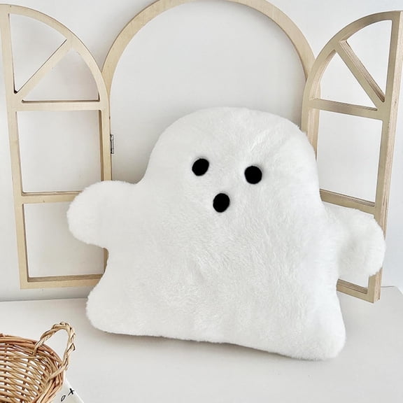 Halloween Ghost Throw Pillow – Cute Soft Ghost Shaped Decorative Pillow, Spooky Cushion for Sofa Bed Couch Home Party Decor (3 Sizes)