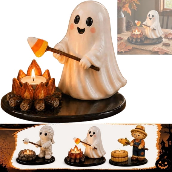 Halloween Ghost Tin Box Set Halloween Miniature Scene Tin Box Portable Metal Mini Ghost Storage Case Little Boo Mini Diorama Kit for Tiered Tray Shelf Fall Halloween Party Favor Decor Gift
