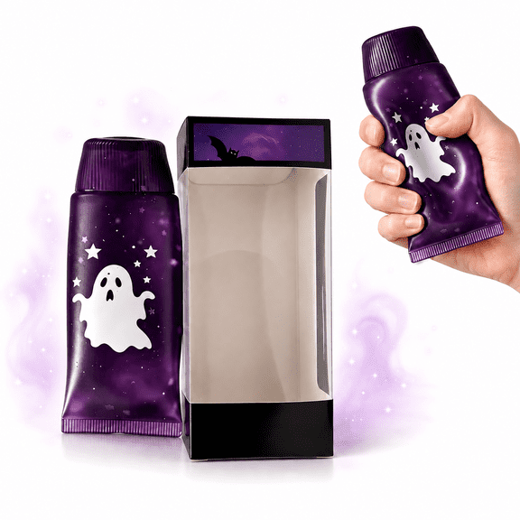Halloween Ghost Toothpaste Squishy Toy, Slow Rebound Ghost Squeeze Toy, Cute Spooky Fidget Toy for Tactile Play, Desk Decor and Halloween Party Favor