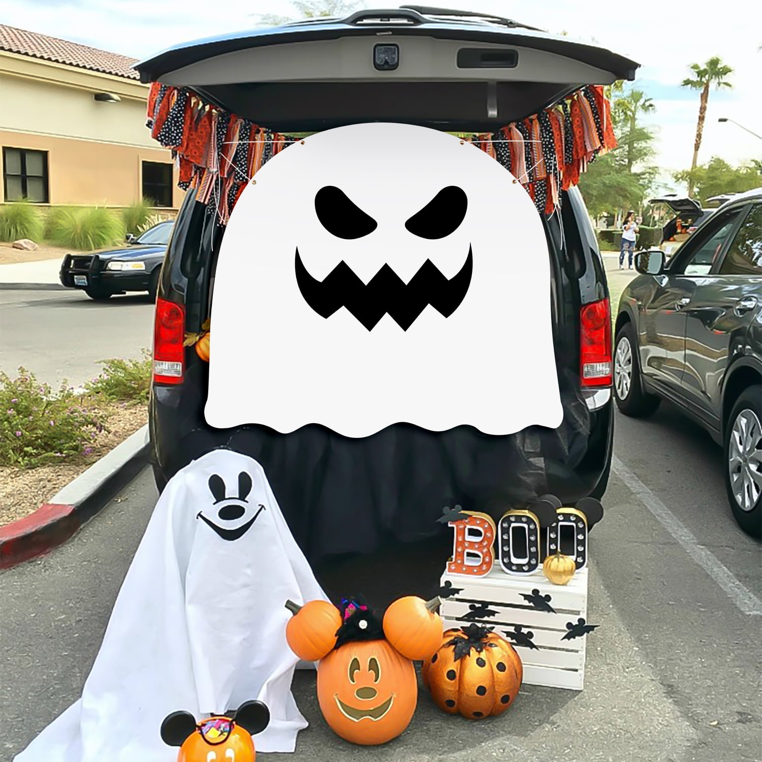 Halloween Ghost Trunk Or Treat Backdrop Decoration, Halloween Car ...