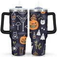 thumbnail image 1 of Halloween Ghost Tumbler Happy Halloween Pumpkin Ghost Tumbler Cup with Straw,Thermal with Lids for Hot and Cold Drinks for Outdoor Sports Wedding 40 oz Spooky Tumbler, 1 of 7