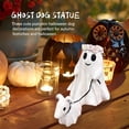 thumbnail image 1 of Halloween Ghost Walking Dog Statue: Ghost Walking His Ghost Dog Halloween Ghost Dog Statues Spooky Ghost Dog Halloween Figurine Home Tabletop Decorations (White 2pcs, Extra Large), 1 of 5
