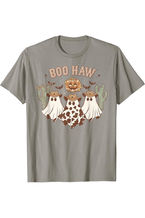 Halloween Ghost Western Cowboy Ghosts Boo Haw Spooky Outfits T-Shirt