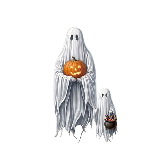 Halloween Ghost Window Clings White Scary Ghost Stickers for Glass Windows Reusable Window Decals Decorations