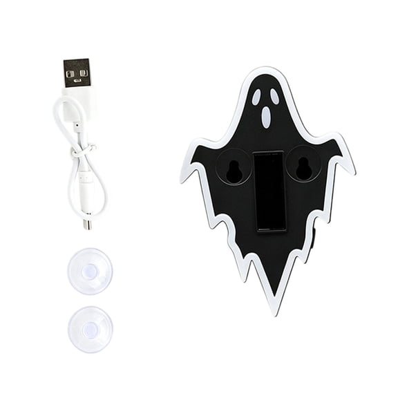 Halloween Ghost Window Light, USB LED Suction Cup Lamp with Ghost Figure, Hanging Window Light for Glass, Door and Mirror, Indoor Halloween Night Light for Home and Party Decor