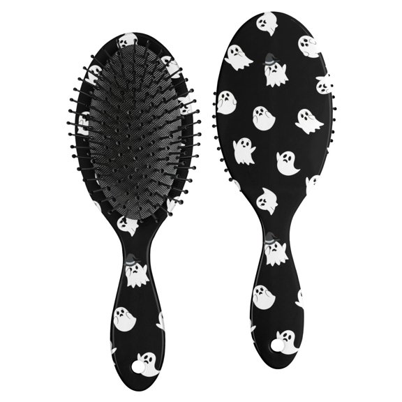 Halloween Ghost WitchHat Pattern Brush, Detangling Hair Brush, Paddle Styling Brush, Smooth Handle Gifts for Holiday Birthday Gifts