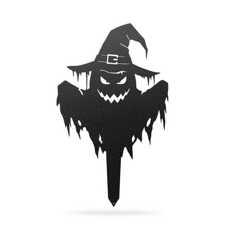 Halloween Ghost Yard Stake – Outdoor Metal Garden Art Decoration for Spooky Lawn & Pathway Décor (B-18x30)