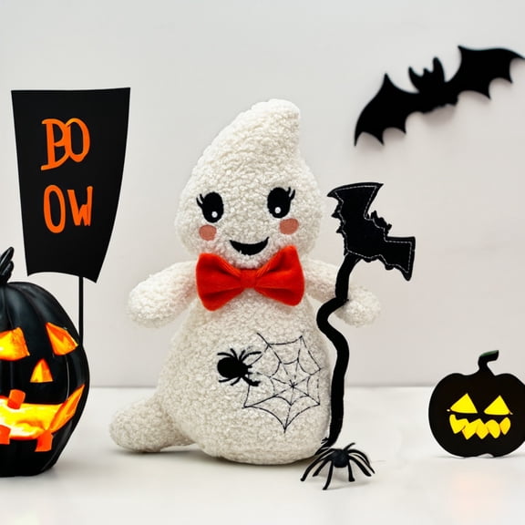 Halloween Ghost and Pumpkin Plush Doll 6 Inch Cute Spooky Decor Gift for Collectors