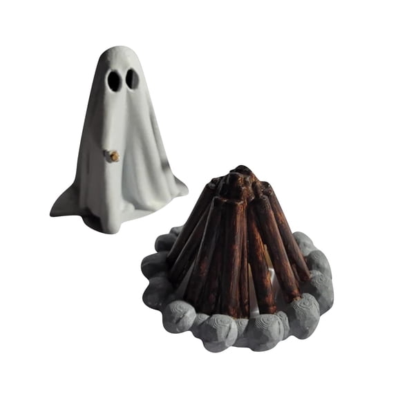 Halloween Ghostly Campfire Ghost Ornaments — Flickering Flames with Spooky Warm Glow, Halloween Decorations for Snack Tables, Dessert Stations & Halloween Party Setups — perfect for Costume Parties