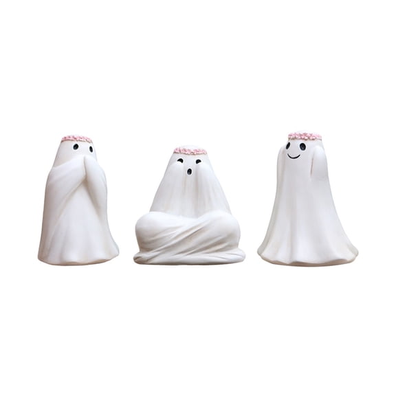 Halloween Ghostly Elf Figures 3 Pcs Playful Postures with Creepy Shadows, Halloween Decorations for Snack Tables, Dessert Stations & Halloween Party Setups perfect for Costume Parties