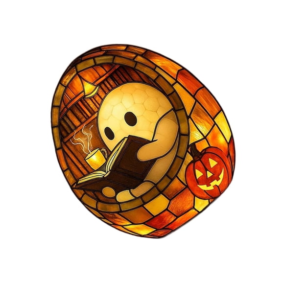 Halloween Ghostly Reading Resin USB Lamp LED Night Light for Home Office Desk Decoration