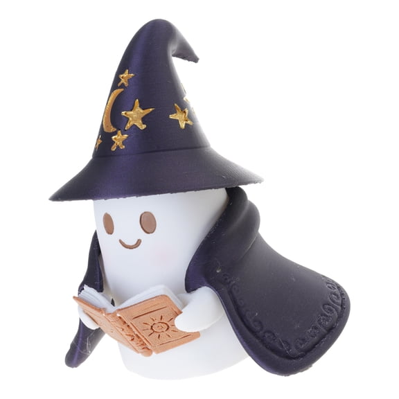 Halloween Ghostly Wizard Lamp with Gentle Glows Resins Craft Reading Nightlight Bedroom Bathroom Decors Accent