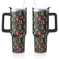 thumbnail image 1 of Halloween Pumpkin Face 40 Oz Tumbler With Handle and Straw, Stainless Steel Double Walled Vacuum Insulated Cup, Holiday Gifts for Women Men, 1 of 6