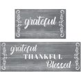 thumbnail image 1 of 2Pcs Thankful Kitchen Rugs Set of 2 Floor Mats for Cooking Non Slip Waterproof Standing Kitchen Runner Mats17"x47"+17"x30", Dark Grey, 1 of 7
