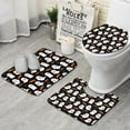 thumbnail image 1 of Halloween Ghosts and Bats Pattern Bathroom Rugs Sets 3 Piece,Toilet Cover Set,Absorbent Non Slip Bathroom Mats Sets with U-Shaped Contour Rug Toilet Rug Set, 1 of 5
